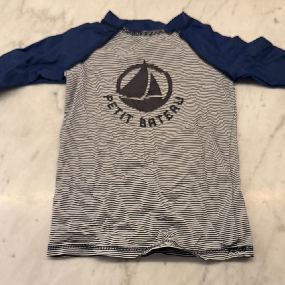 Petit Bateau Kids Rashguard - Blue and Gray